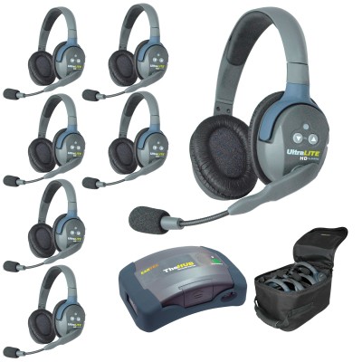Eartec UltraLite System w/ Double Headsets (7-User) HUB7D